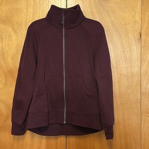 NWT Scuba Oversized Funnel-Neck Full Zip in Garnet